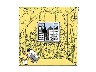 Missing the outside - Trip Magazine author cartooning comics commission coronavirus covid 19 drawing editorial illustration illustration isolation magazine quarantine
