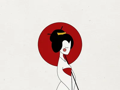 Geisha design flat illustration japan vector
