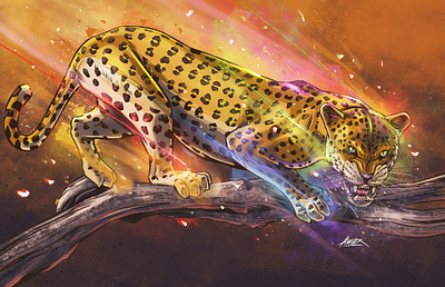 Panthera Pardus (Leopard) art awax awax design digital painting drawing illustrator leopard