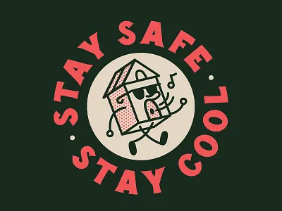 Stay Safe. Stay Cool. badge character characterdesing customtype graphic halftone illustration lettering logotype retro typography vector vintage