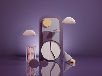 Time 3d abstract art artistic direction blender creative design designer dribbblers geometric graphic graphicdesign illustration render shapes