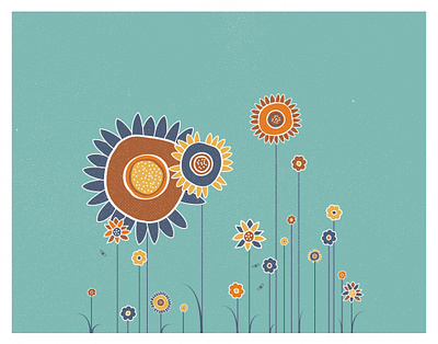 Wildflowers Print design fine art print flowers giclee print nature poster poster design print screen print vector visual design wildflowers