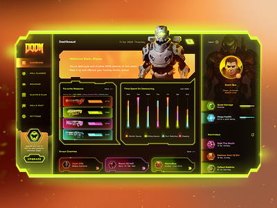 DOOM Dashboard colorful dashboard doom doom eternal figma ui user unterface