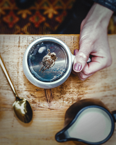 Spaecial* cup of coffee adobe photoshop cc concept art digital art fantasy art graphic design photocomposition photomanipulation photoshop surreal art surrealism