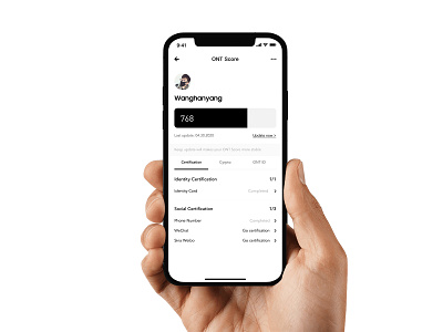 ONT Score app bitcoin blockchain btc crypto minimal minimalist ui ux wallet