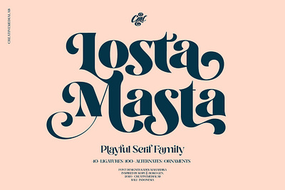 Losta Masta - Playful Serif Font Family branding design display font font font design font family fonts graphic design lettering logo font logo fonts playful font retro font serif font type design typedesign typeface typefaces typography vintage font