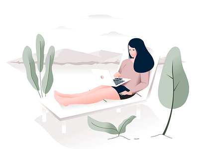 WORK design freelancer girl human illustration minimalist vector white woman work