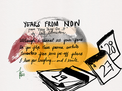 [POSTCARD POETRY] Years from Now - Shel Silverstein charcoal gouache illustration illustrations japanese poetry procreate