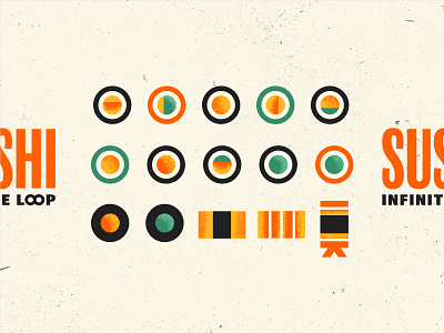 Sushi Infinite Loop food illustration japan japanese sushi sushi logo sushi roll