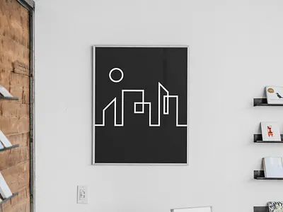 Skyline Wall Art artwork dallas design geometric graphic design icon illustration illustrator line art minimal minimalism minimalist poster poster a day poster art poster design skyline sun texas wall art