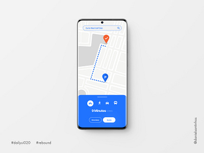 Daily UI #020 - Location Tracker (Rebound) aveiro dailyui dailyui 020 dailyuichallenge elvas freelancer graphic designer location location app location tracker map minimalism mobile mobile ui rebound tracker tracker app ui design ui designer ui ux