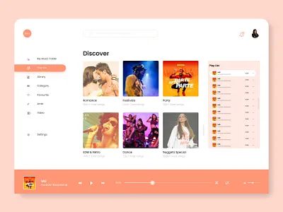 Music player UI interaction design interface ui ux uidesign