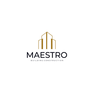 Logo Maestro Building Construction building building design bussiness conservative construction design logo elegant flat design logo luxury minimalist modern professional serious