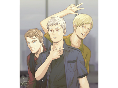 Take a Stand, Make Your Pose! - (Reuhan, Qleve, & Coal) character illustration coal illustration original character princegribble qleve rangersuniverse reuhan