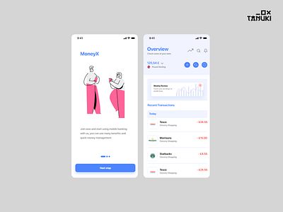 MoneyX adobexd bank minimalistic modern money ui userinterface ux