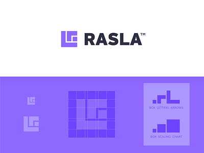 Rasla Logistics, Logo Design 🟪⁣ arrow box brand identity chart data logistic logistic business logistics logo grid minimal design monogram movement r r l rasla saudi arabia scale symbol upscale visual identity