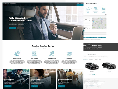 Chauffeur Service Website Design car service chauffeur flat design rent car responsive