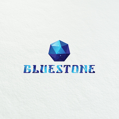 Blue Stone LOGO DESIGN 3d 3d art 3d design blue branding design illustration logo design vector white background