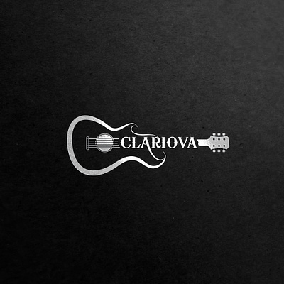 Brand guitter logo design for Clariova black white brand guitter