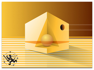 Basic Forms No 2 in Yellow basicforms callmefafa circle illustration madeinaffinity pyramid sguare still life stripes triangle yellow