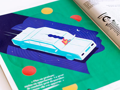 Illustration for Sante magazine car design graphic illustration isometric magazine photo print psychology session vector woman