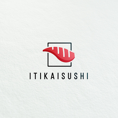 Japanese Logo Design For ITIKAI SUSHI fesh japanese culture minimalist sushi logo