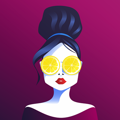 Vitamin C Series: Lemon design flat fruit illustration illustrator lemon quarantine vector woman