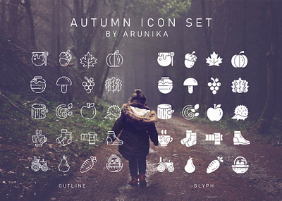 AUTUMN ICON SET by ARUNIKA autumn design icon portfolio season