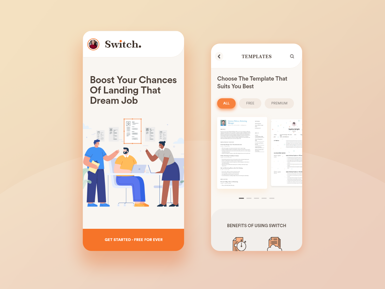 Example of Resume builder app