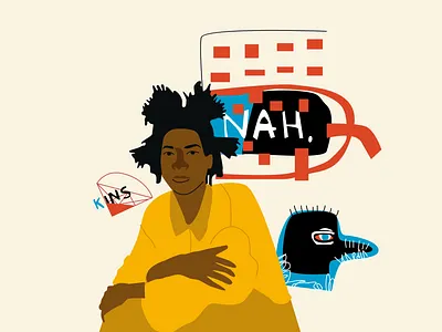 Jean-Michel Basquiat branding design flat illustration illustrator minimal vector