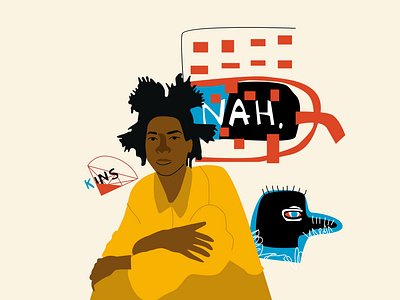 Jean-Michel Basquiat branding design flat illustration illustrator minimal vector