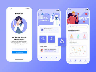 Coronavirus App art clean clean ui colors coronavirus covid design designs health health app healthcare medical mobile mobile ui uiux virus