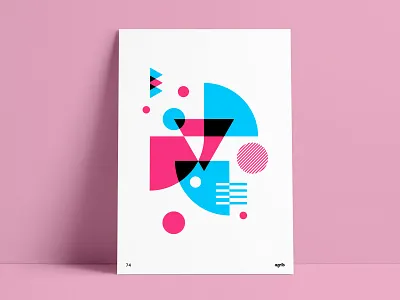 Retro 80s 90s abstract abstract poster agrib blue bright colors geometric geometric poster negative space overlapping pink poster design retro retro design retro poster retro print shapes throwback vintage