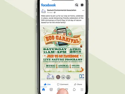 Digital Eco Carnival Logo + Social Event Materials Design branding design illustration logo social media