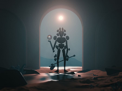 Entering the Sanctum 2d 3d blender illustration modeling procreate