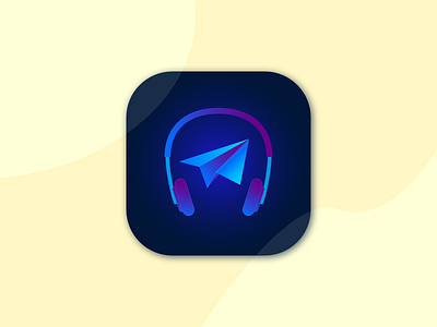 Sound Paper - Audiobook App Icon app audiobooks daily ui 005 dailyui design headphones icon illustration logo paper plane ui vector