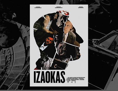 "Izaokas" Film Poster 70s affiche art art direction artwork collage design french graphic design layout lithuania movie poster poster ripped paper typography