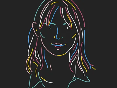 Marion colors dessin drawing identity illustration illustrator minimalist person portrait vector woman