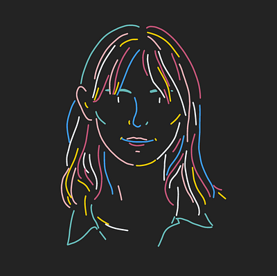 Marion colors dessin drawing identity illustration illustrator minimalist person portrait vector woman