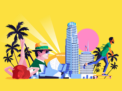 Los Angeles - BBC Culture Traveller adobe art artwork bbc bbc culture bbc culture colors design digital editorial illustration illustrator los angeles losangeles vector