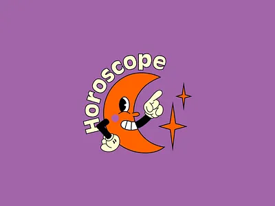 horoscope logo astrology branding character cuphead design horoscope identity illustration moon logo moonlight space stars typography ui