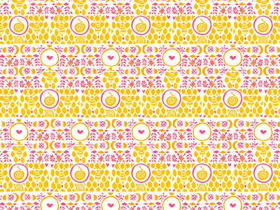Honey Buns Pattern artwork block printing children book illustration design fine art illustration pattern pattern art pattern design