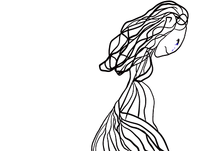 Alone abstract bw dark illustration line art lines