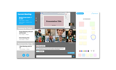 Video Meeting Web App app chat chatroom collaboration design flat illustration interfacedesign meeting meetingplanner planner reminder remote working remotework schedule ui