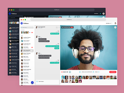 Vidthere - Meeting App darkmode interface startups ui uidesign user experience user inteface user research userinterface ux design uxdesign video streaming webapp webapp design webapplication