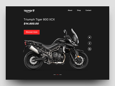 Daily UI 003 | Landing Page 003 daily dailyui dailyui003 dailyuichallenge dailyuiux landingpage motorcycles page triumph triumph motorcycles triumphtiger ui uidesign uiux ux uxdesign web webdesign website