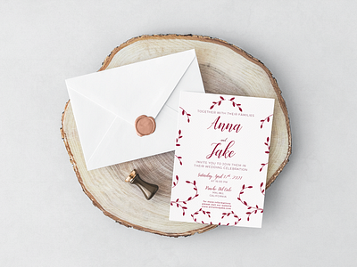 Anna & Jake's Invitation card design event invitation wedding wedding invitation