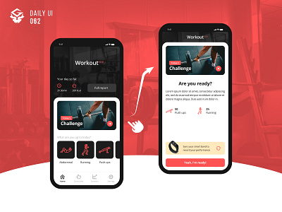 Workout of the Day | #dailyui 062 app dailyui design health interface mobile ui ux workout workout app xd