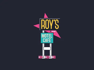 Roys Motel Sign clean cmyk design flat illustration illustrator motel old sign retro route66 simple usa vector vintage