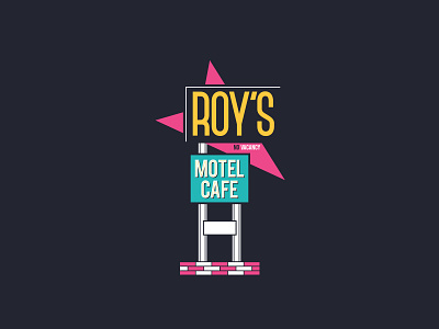 Roys Motel Sign clean cmyk design flat illustration illustrator motel old sign retro route66 simple usa vector vintage